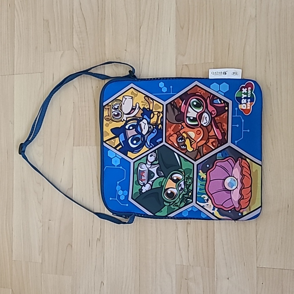 Qatar Airlines ORYX Kids Club Blue Tablet Case Kids Bag  10 1/2"×8 1/2"